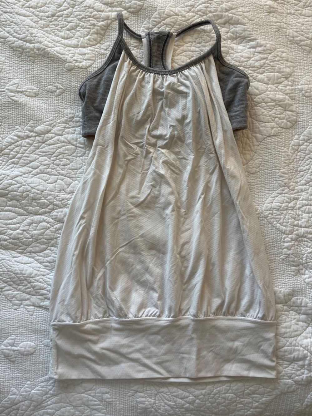 Lululemon - White and Gray Racerback Tank Top - Size 6
